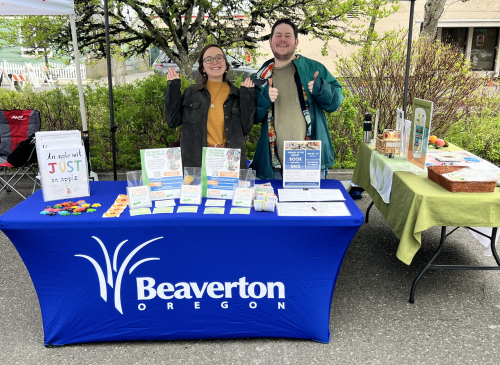 City staff tabling at the Beaverton Farmers Market